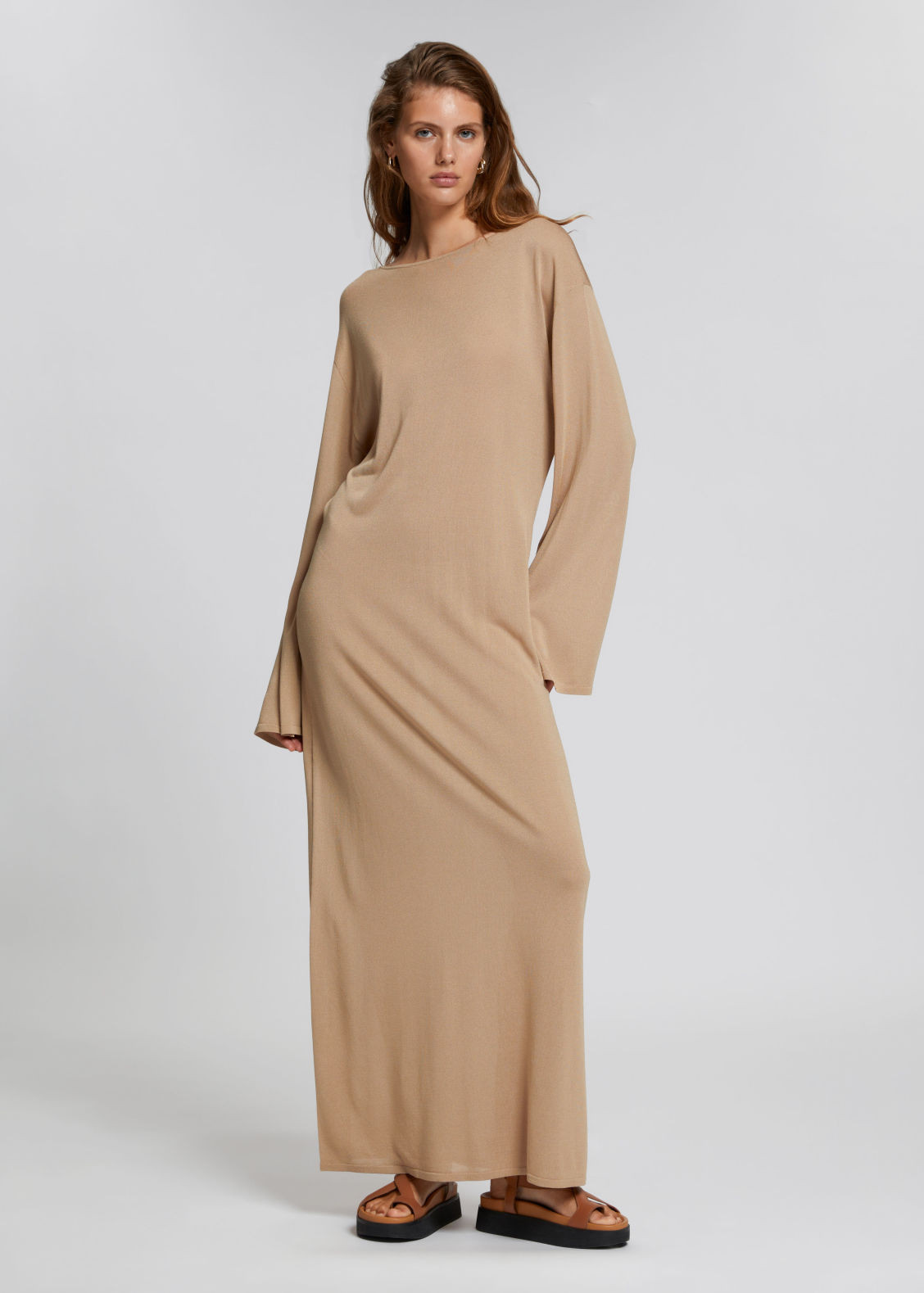 Knitted Boat Neck Maxi Dress - Beige | & Other Stories US