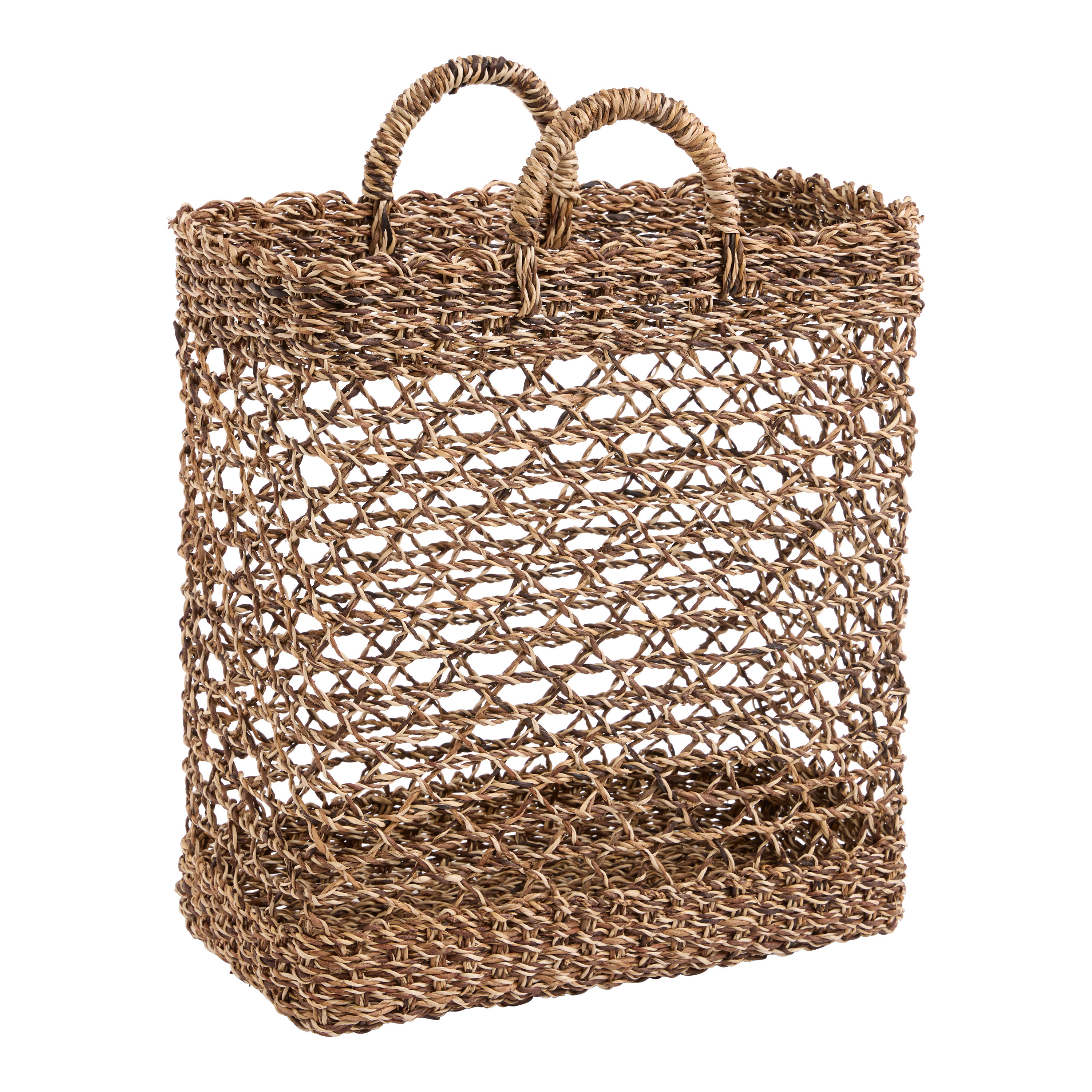 Heidi Abaca Rope Open Weave Tote Basket - World Market | World Market