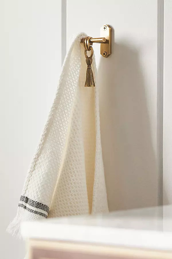 Lark Tassel Brass Bath Hook | Anthropologie (US)