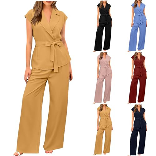 Two Piece Sets for Women Dressy Business Professional Outfits 2 Piece Outfits Business Casual Pants Office Work Suits | Amazon (US)