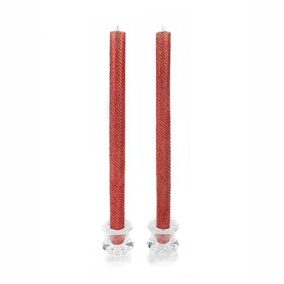 Shimmer Dinner Candles - Red - Set of 2 | MacKenzie-Childs