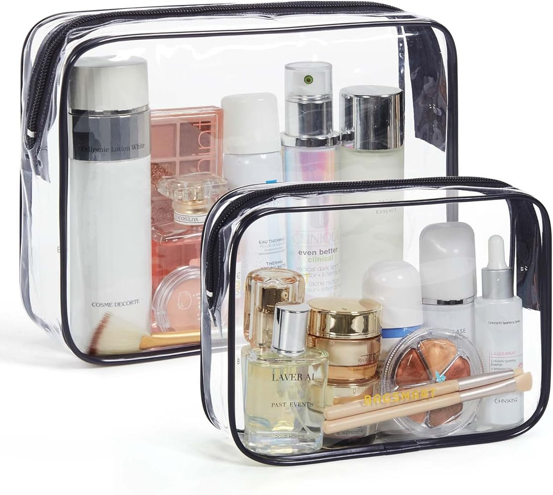 BAGSMART Clear Toiletry Bag, TSA Approved Travel Toiletry Bag Carry On Travel Accessories Bag Air... | Amazon (US)