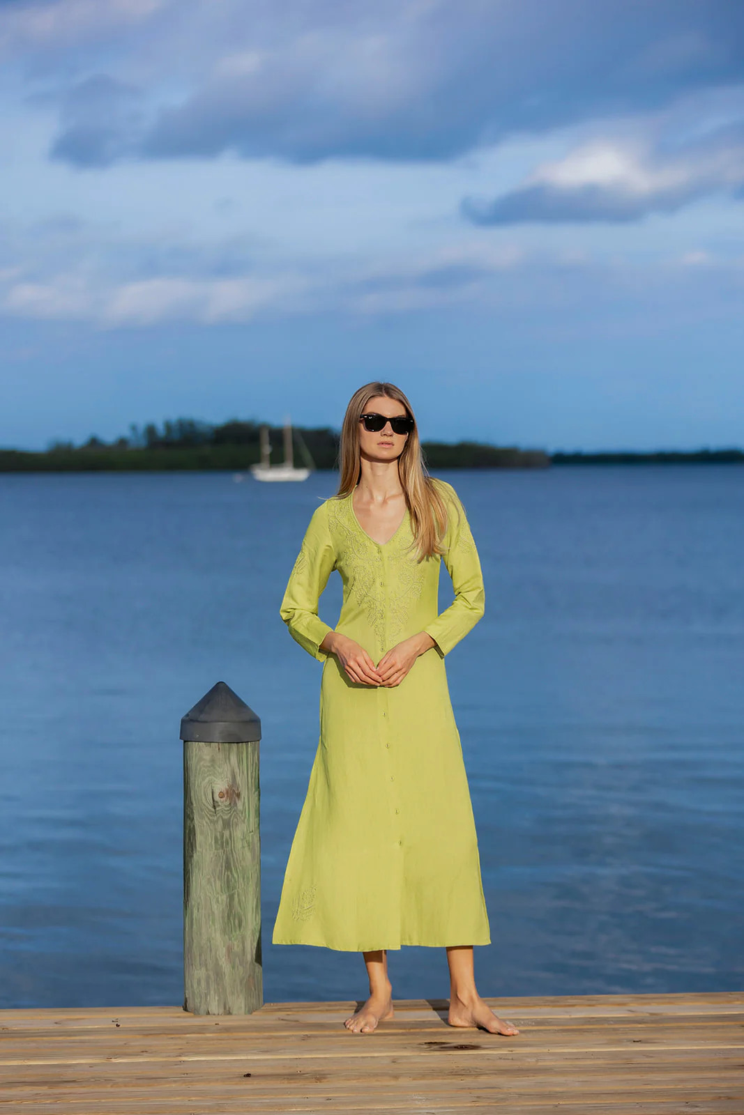 Chloe Caftan - Chartreuse | Julia Amory