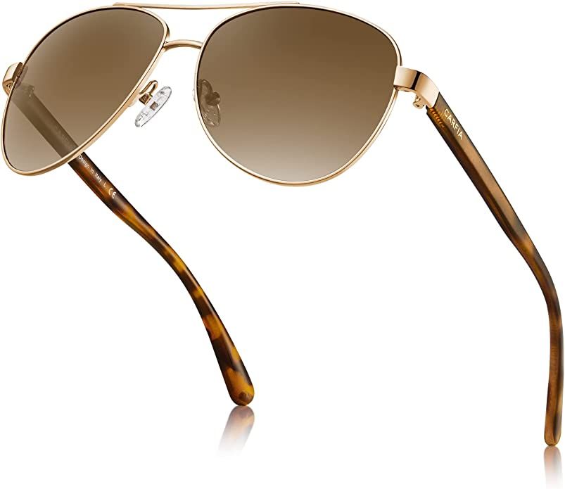 Carfia Aviator Sunglasses for Women Polarized UV Protection, Classic Driving Safety Sun Glasses O... | Amazon (US)