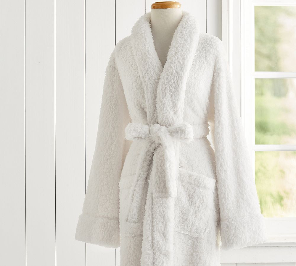 Faux Fur Teddy Bear Bath Robe | Pottery Barn (US)