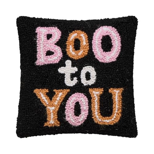 Peking Handicraft Boo to You Hook Pillow, 1 Piece, 10 Inches, Black Pink Orange Multi | Amazon (US)