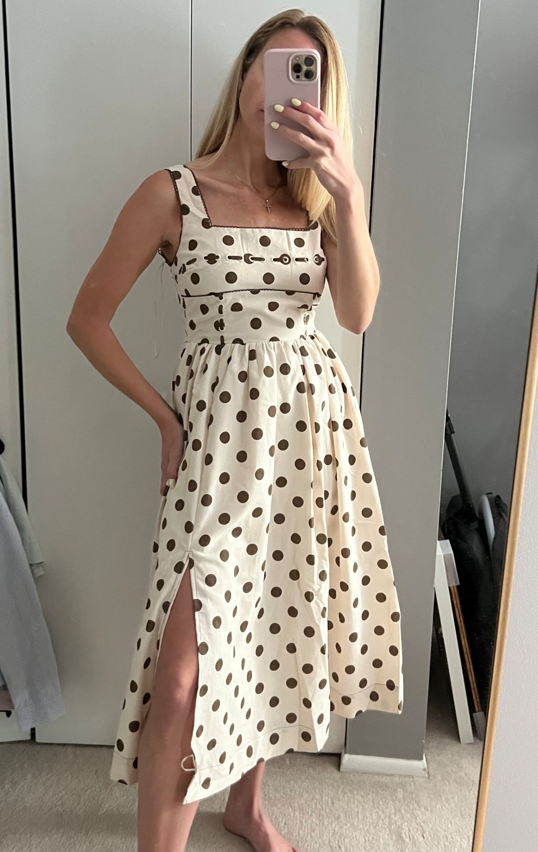 Everyone loves this dress so I found a similar one! Original is from Marshall’s!
Such a trend this fall — polka dots. But I always loved them! 