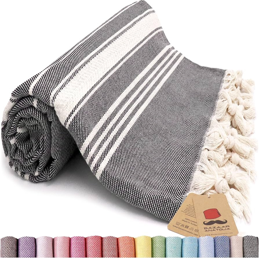 Bazaar Anatolia Turkish Beach Towel 100% Cotton Bath Towels Oversized Quick Dry Boho Farmhouse De... | Amazon (US)