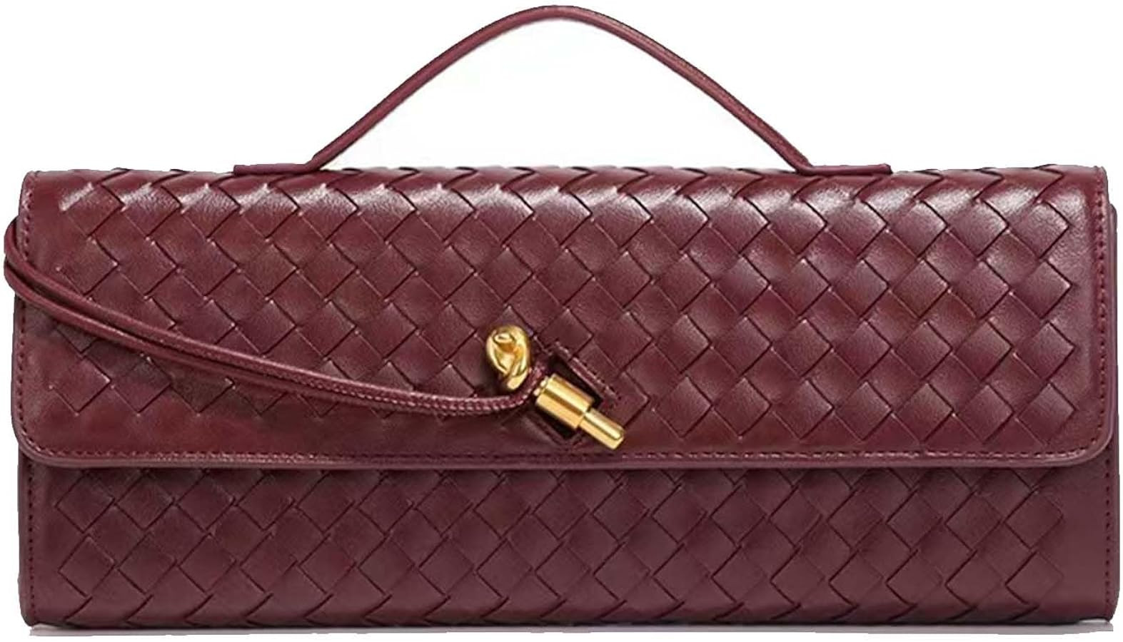 Bolso de noche tejido hecho a mano para mujer, bolso de mano casual, bolso de hombro de cuero, bo... | Amazon (US)