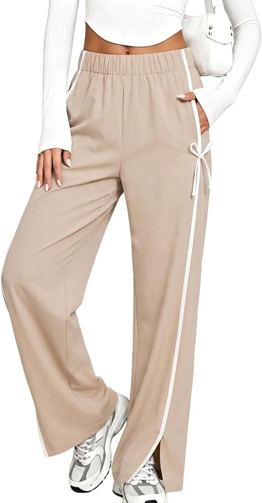 MINSURE Baggy Wide Leg Sweatpants Y2K Elastic Waist Casual Pants | Amazon (US)