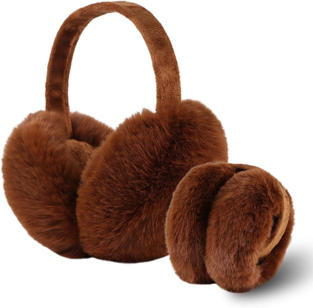 Winter Earmuffs for Women Faux Fur Ear Muffs Warm Kid Plush Earmuffs Foldable Ear Warmer Windproo... | Amazon (CA)