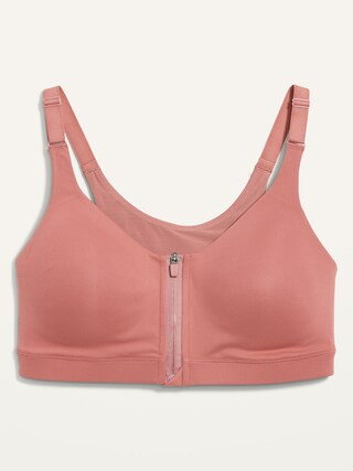 High-Support PowerSoft Zip-Front Sports Bra for Women | Old Navy (US)