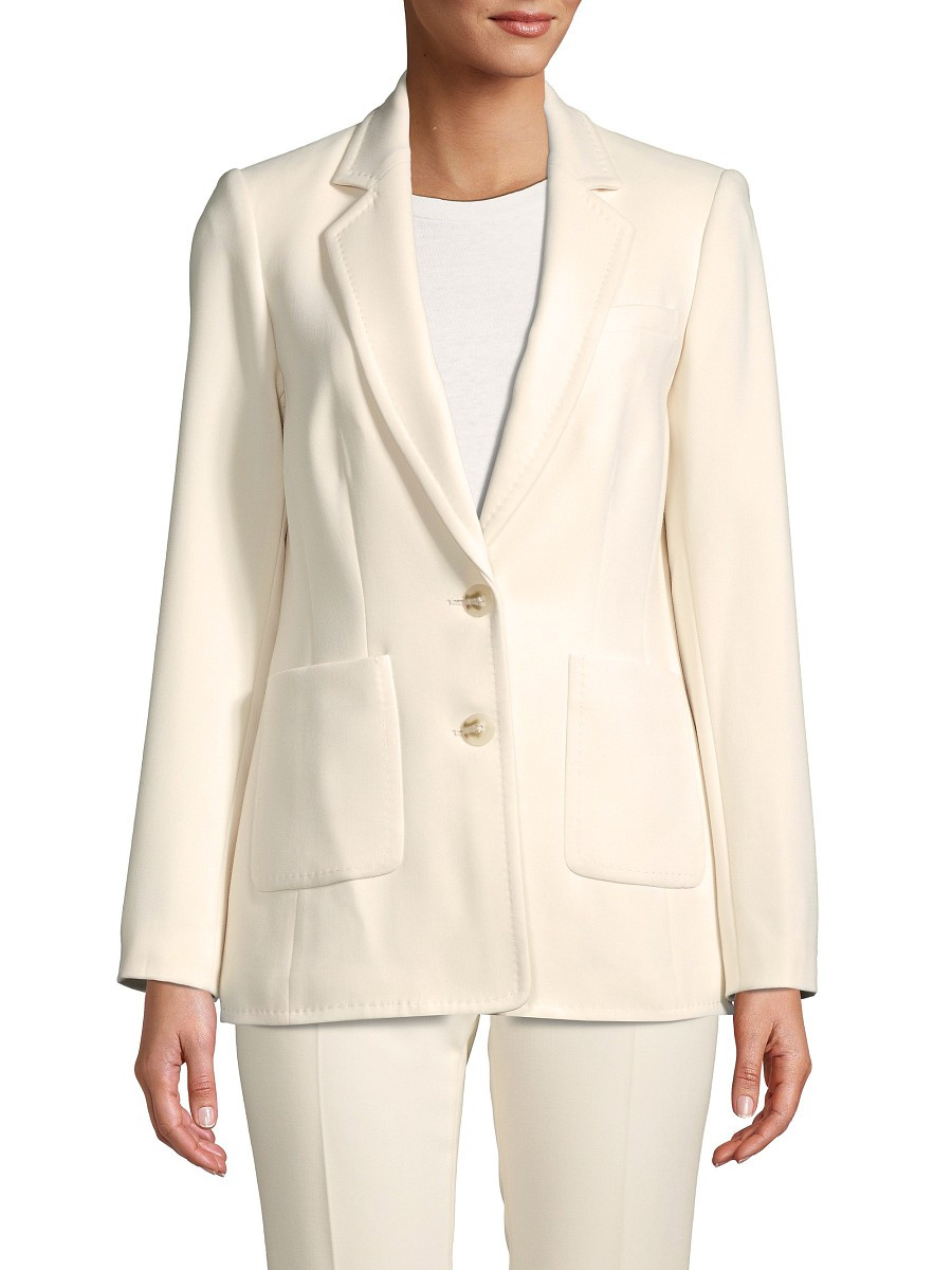 Karl Lagerfeld Paris Women's Notch Lapel Blazer - Cream - Size 12 | Saks Fifth Avenue OFF 5TH