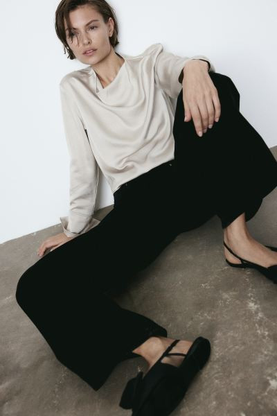 Cowl-neck Satin Blouse | H&M (US + CA)