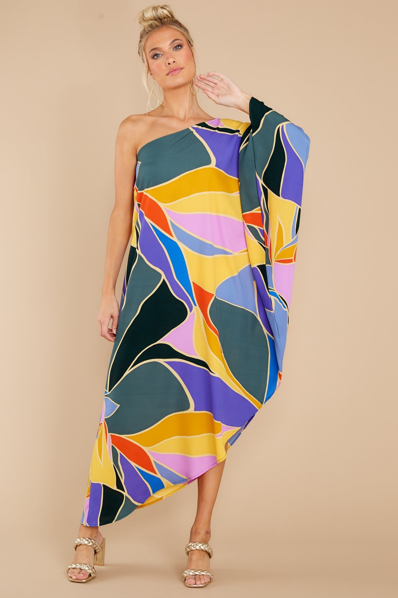 Dare To Love Teal Multi Print Dress | Red Dress 