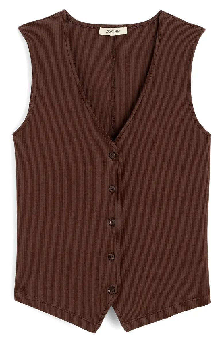 Madewell Rib V-Neck Vest | Nordstrom | Nordstrom
