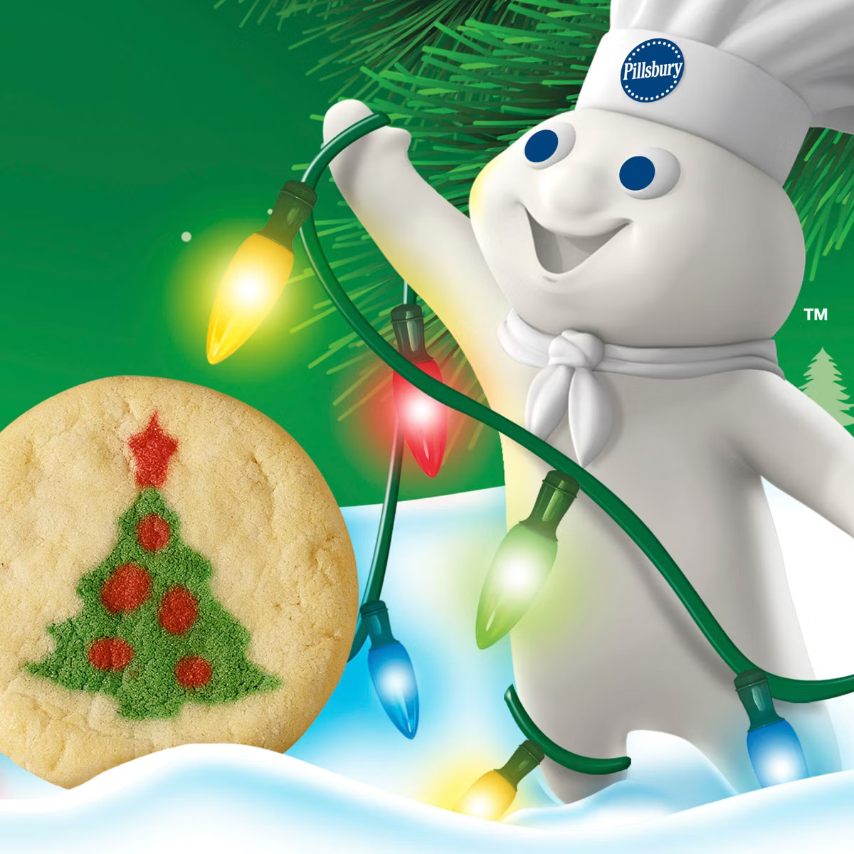 Pillsbury Ready-to-Bake Christmas Tree Shape Sugar Cookie Dough - 9.1oz/20ct | Target