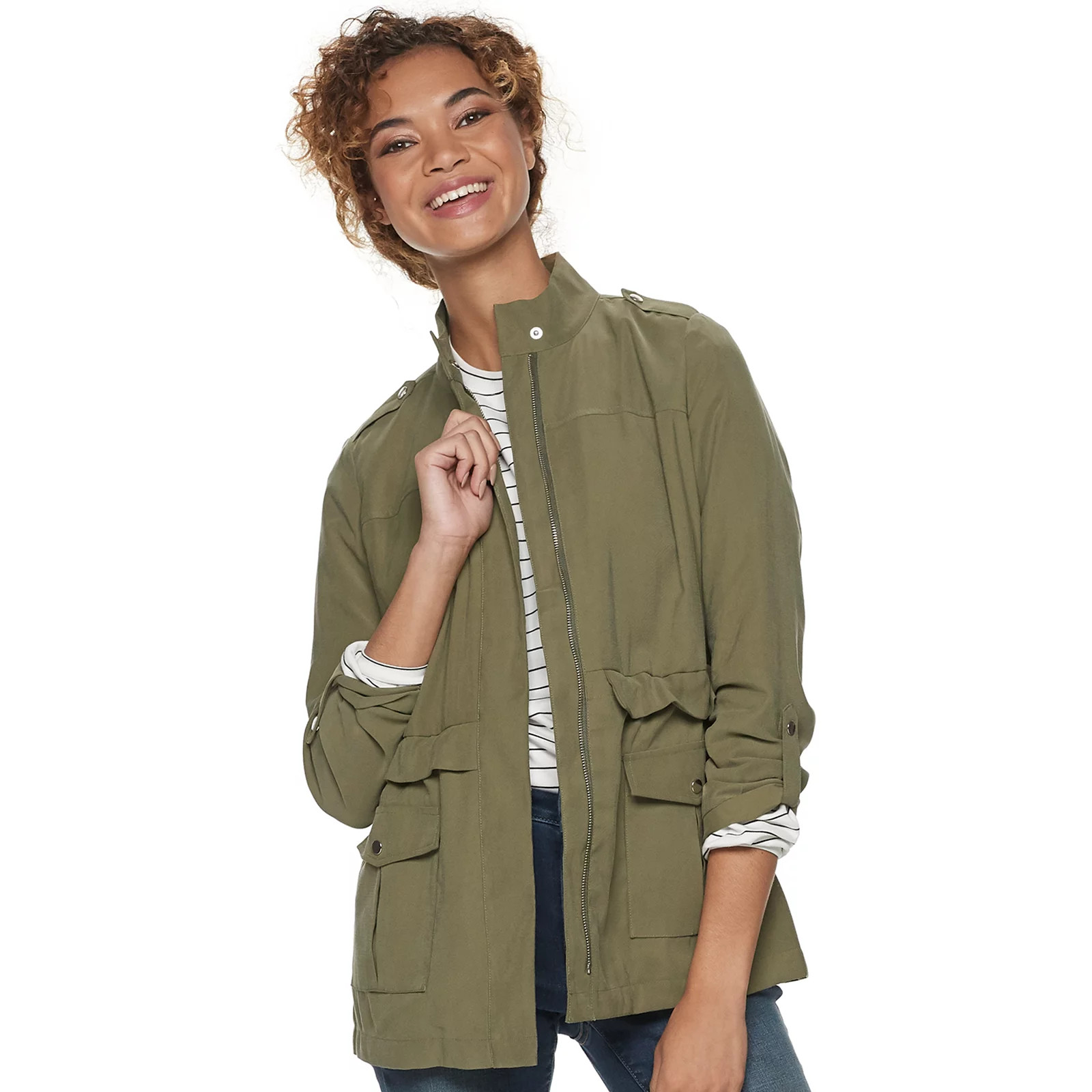 Women's Apt. 9 Utility Jacket, Size: XS, Med Green | Kohl's
