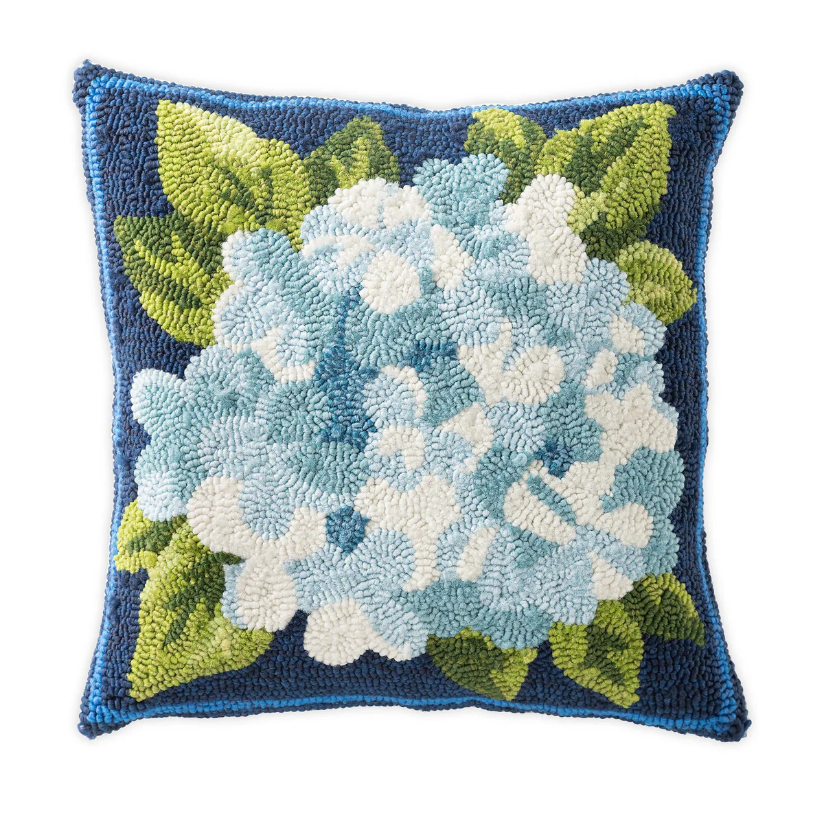 Indoor/Outdoor Hooked Hydrangea Throw Pillow | Plow & Hearth
