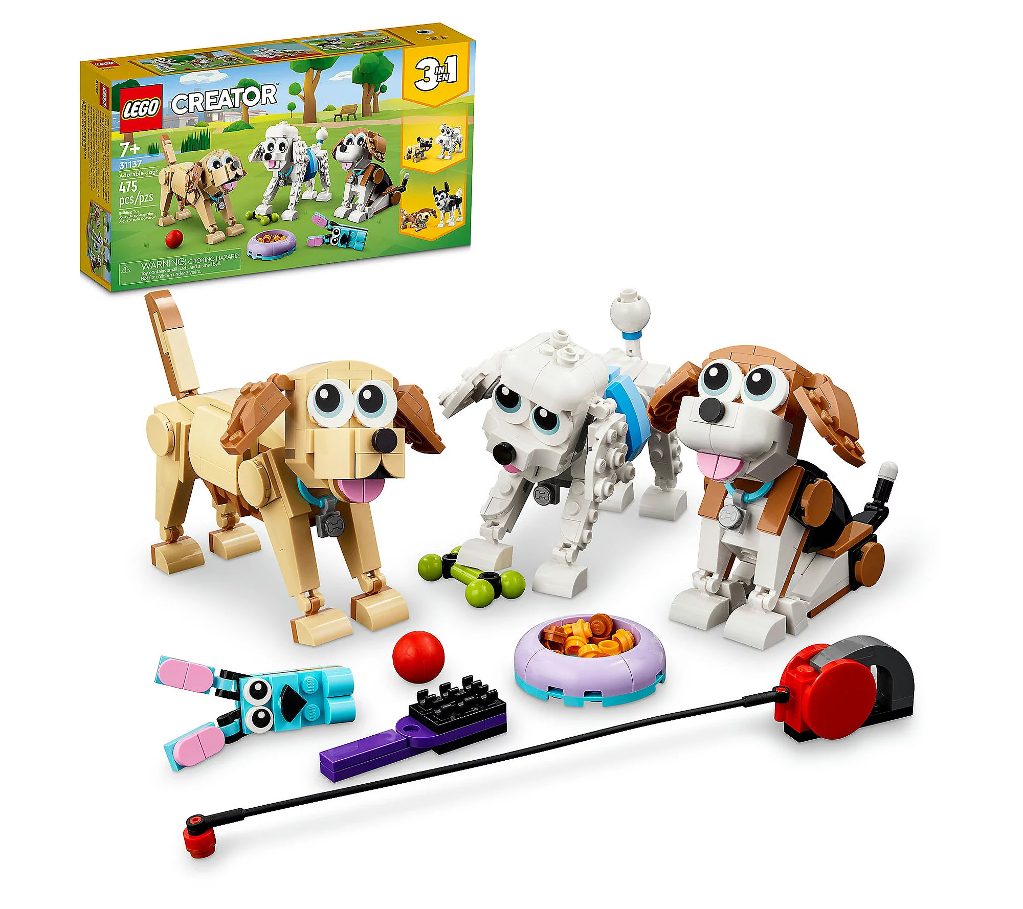 LEGO Creator 3-in-1 Adorable Dogs 475-Piece Bui ding Set | QVC