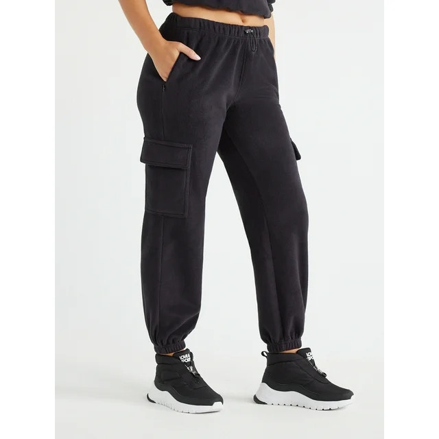 Love & Sports Women's Fleece Cargo Jogger Pants, 28” Inseam, Size XS-XXXL | Walmart (US)