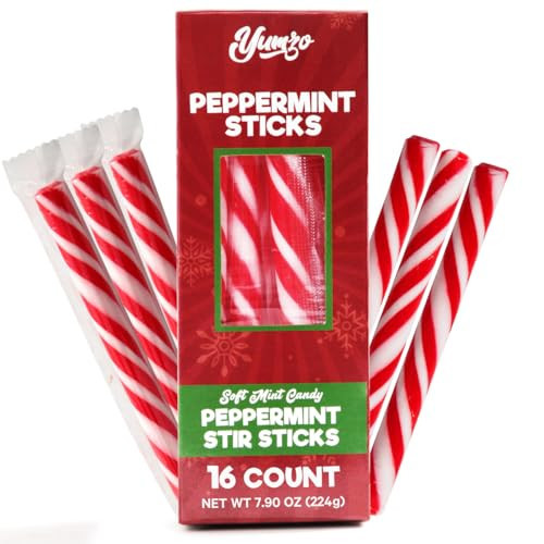 Soft Peppermint Candy Sticks, Christmas Candy Individually Wrapped, Delicious Christmas Candy Cane Sticks, Perfect Peppermint candy for Trees, Candy Cane Décor. 16 Pack | Amazon (US)
