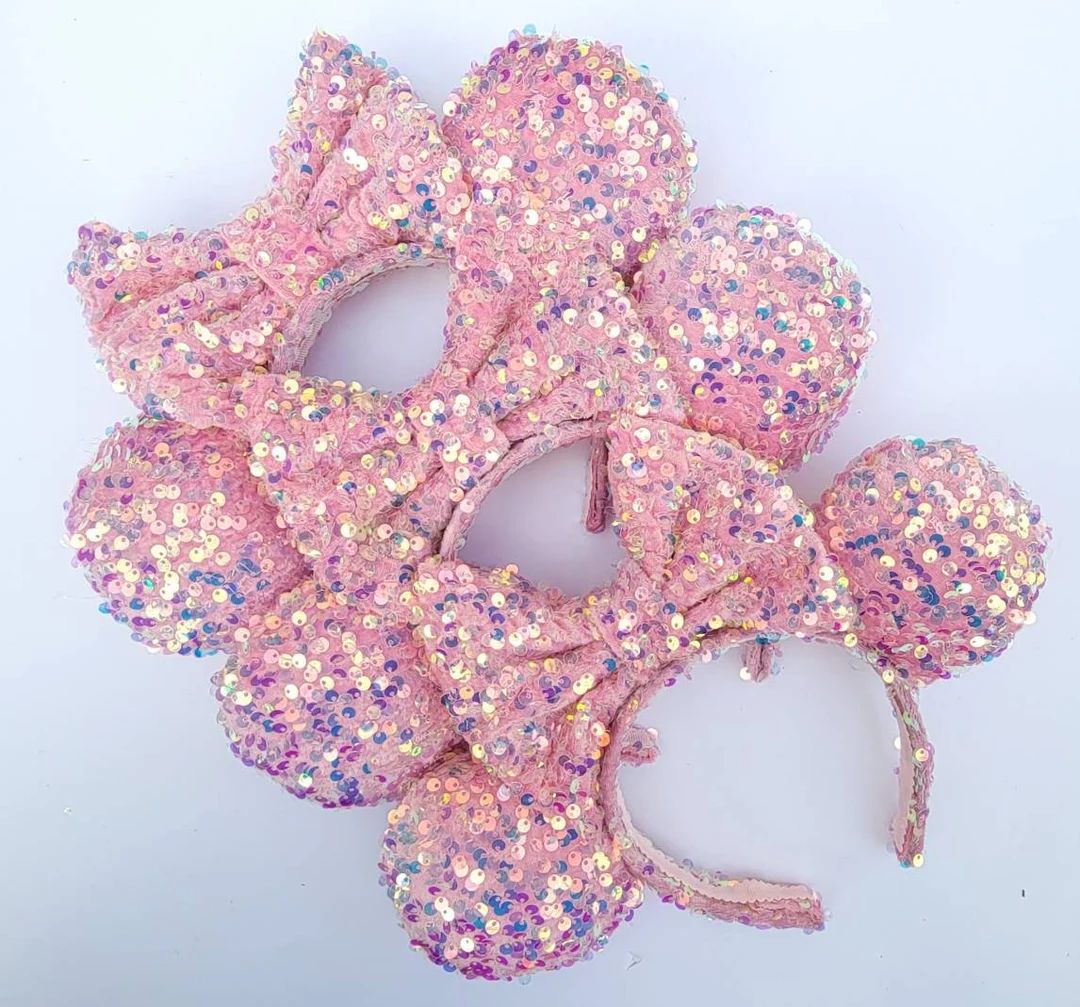 Make It Pink Minnie Ears Sequin Ears Minnie Ears Pink - Etsy | Etsy (US)