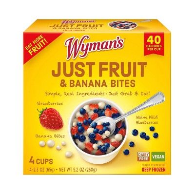 Wyman's Just Fruit Frozen Wild Blueberries Strawberries and Banana Bites - 4ct/9.2oz | Target