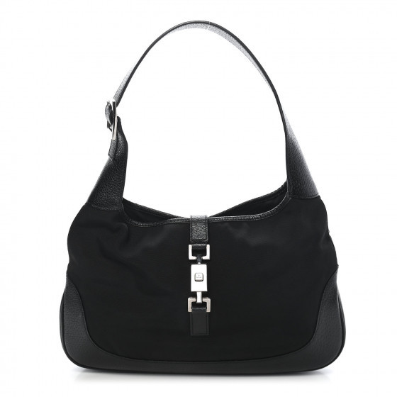 GUCCI Canvas Small Jackie O Hobo Black | Fashionphile