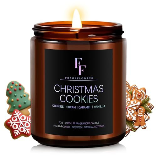 Christmas Candle, Christmas Cookies Scented Candles for Home, Holiday Candles Natural Soy Candle, Aromatherapy Candle 7 oz Jar Candles Christmas Gifts for Women Men | Amazon (US)