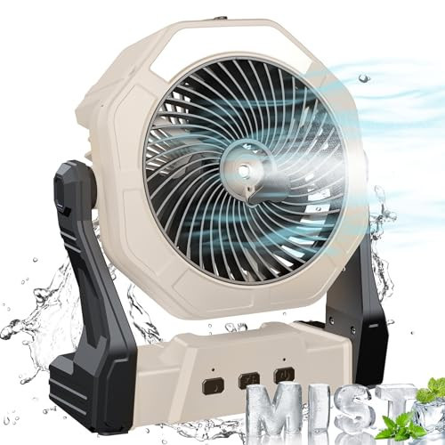 Ausic Portable Misting fan, 8-Inch Cooling Mist Fans, 10000mAh USB Rechargeable Battery Powered Fan with Mister, 250mL Water Tank & LED Lantern, for Home Desk, Bedroom, Office, Outdoor&Indoor Use | Amazon (US)