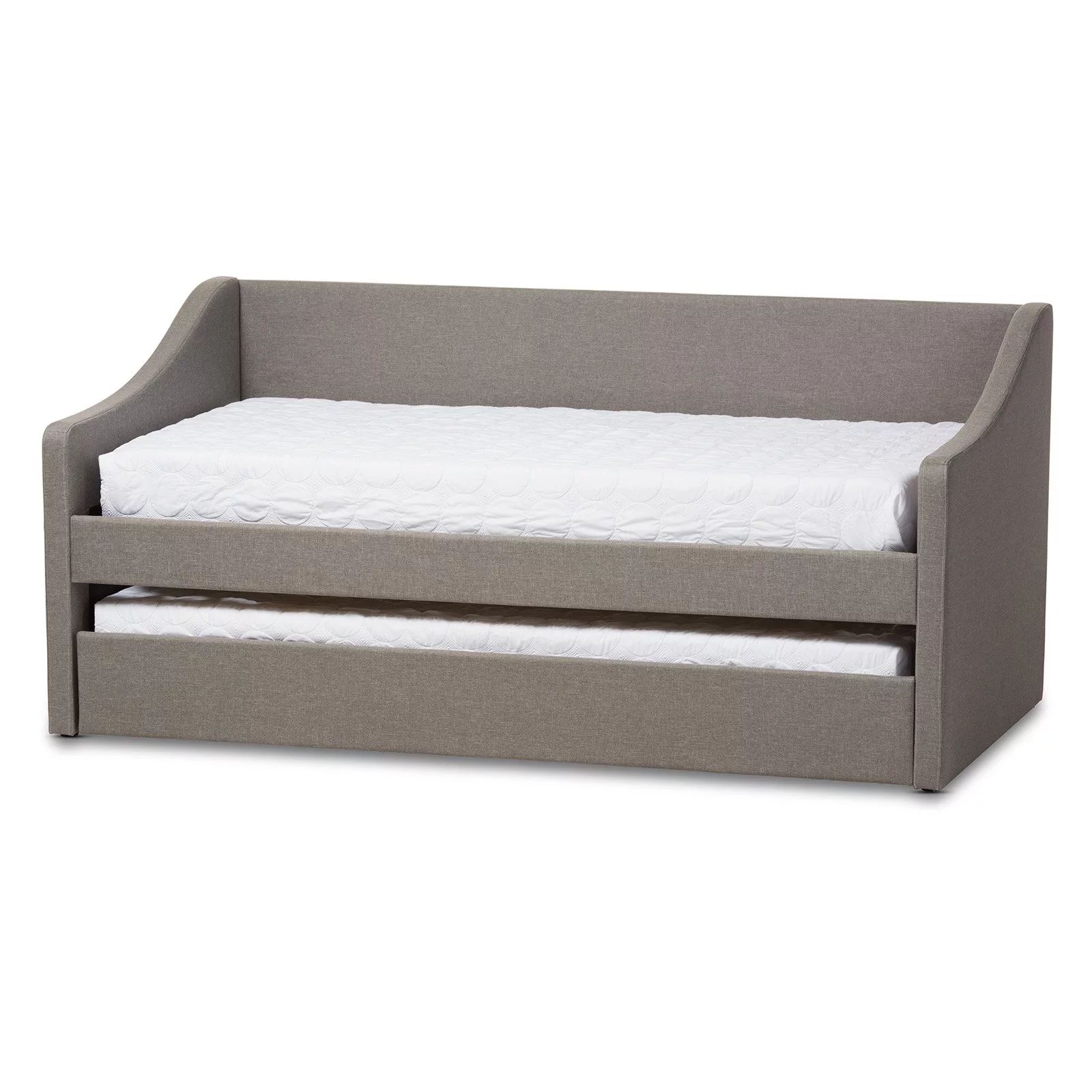 Baxton Studio Barnstorm Modern and Contemporary Fabric Upholstered Daybed with Guest Trundle Bed,... | Walmart (US)