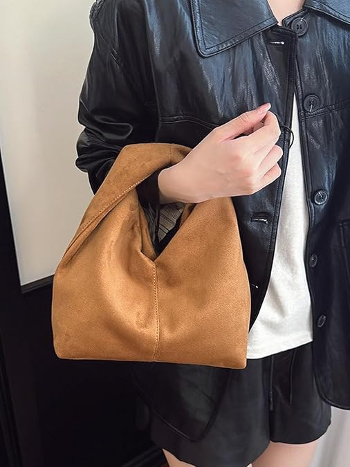 Slouchy Suede Crescent Crossbody Purses Women Cute Hobo Bags Trendy Satchels Underarm Shoulder Ba... | Amazon (US)