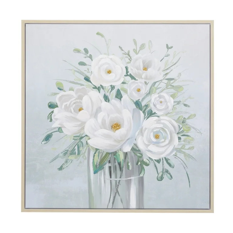 DecMode 2"W, 40"H Polystone French Country Framed Wall Art, White, 1-Piece | Walmart (US)