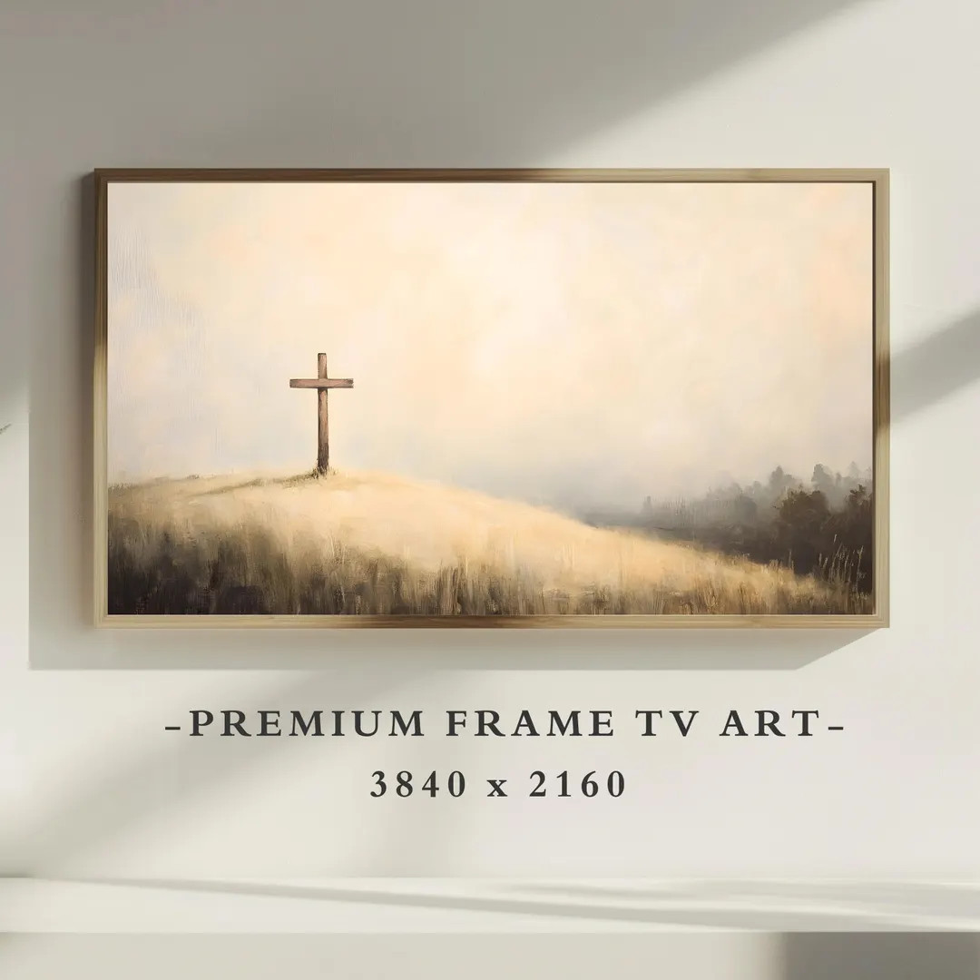 Christian Cross Samsung Frame TV Art, He is Risen, Jesus Christ Resurrection, Christian Religious... | Etsy (US)