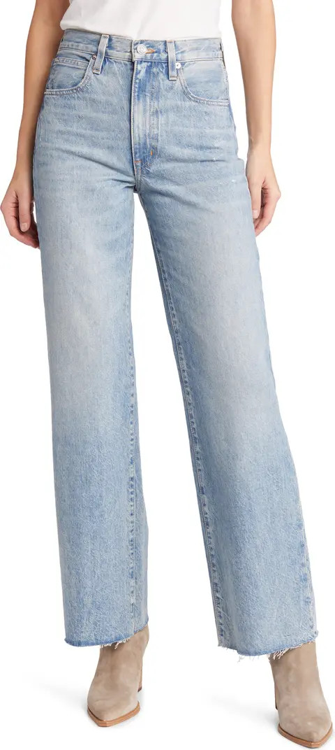 SLVRLAKE Grace High Waist Raw Hem Wide Leg Jeans | Nordstrom | Nordstrom
