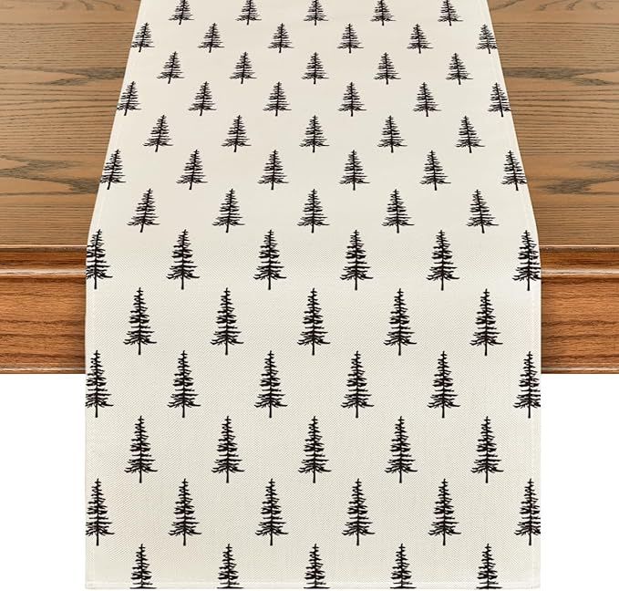 Artoid Mode Beige Xmas Tree Christmas Table Runner, Seasonal Winter Kitchen Dining Table Decorati... | Amazon (US)