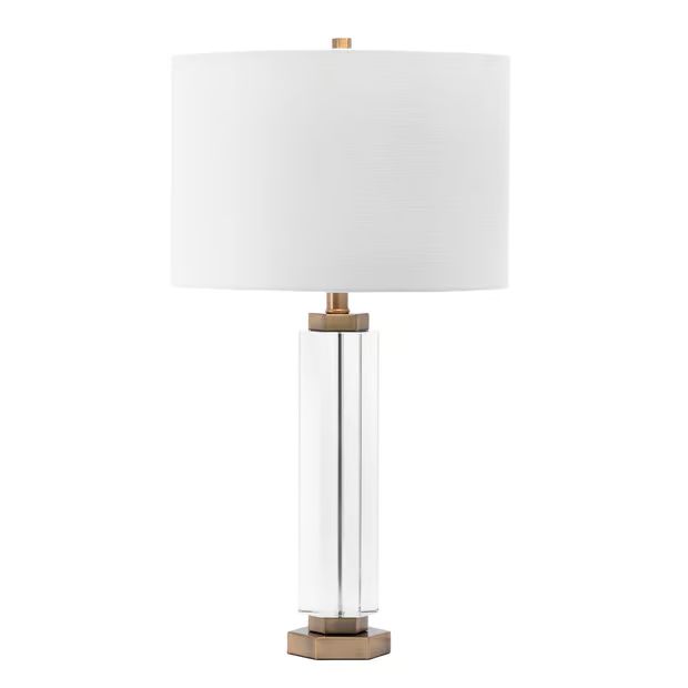 Clear 27-inch Crystal Prism Pillar Table Lamp | Rugs USA