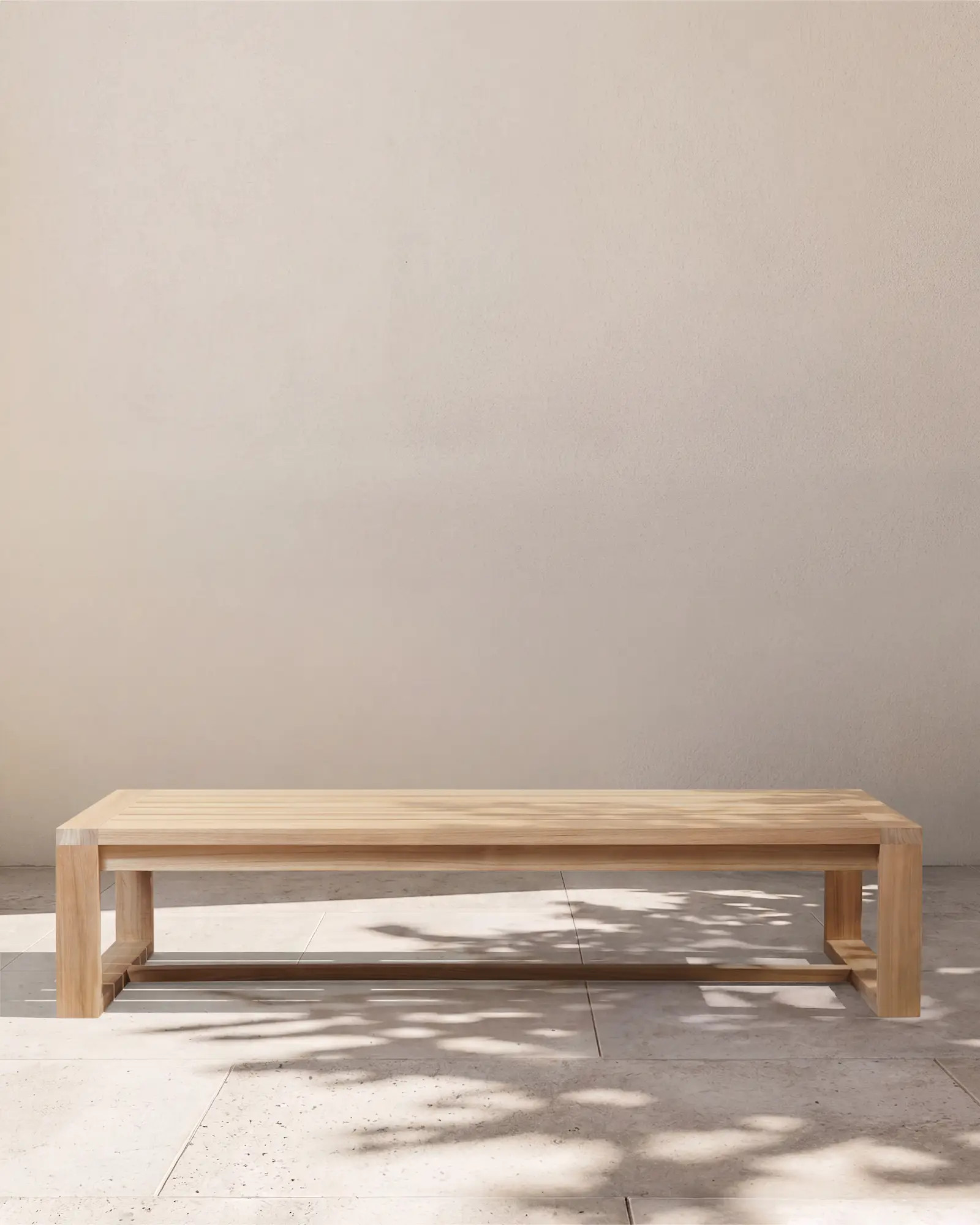Linear Solid Teak Outdoor Coffee Table | Quince