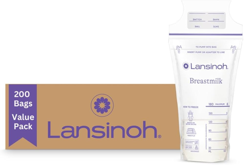 Lansinoh Breastmilk Storage Bags, 200 Count Value Pack, Easy to Use Breast Milk Storage Bags for ... | Amazon (US)