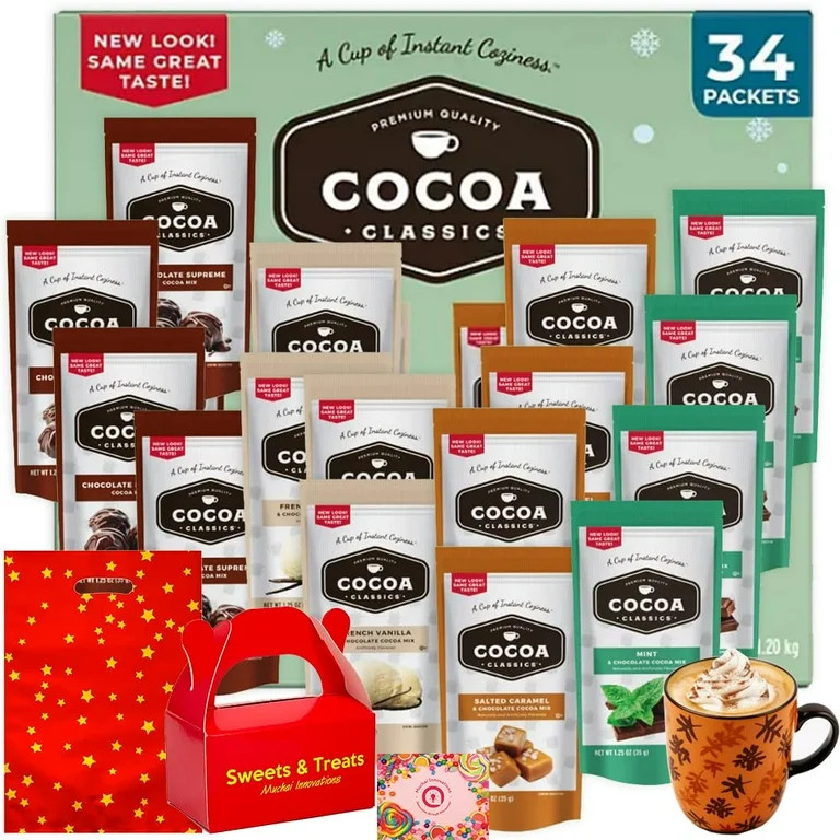Premium Hot Chocolate Cocoa Variety Gift Set | Flavored French Vanilla, Salted Caramel, Mint & Ch... | Walmart (US)