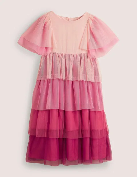 Tiered Tulle Dress Provence Dusty Pink Girls Boden | Boden (US)