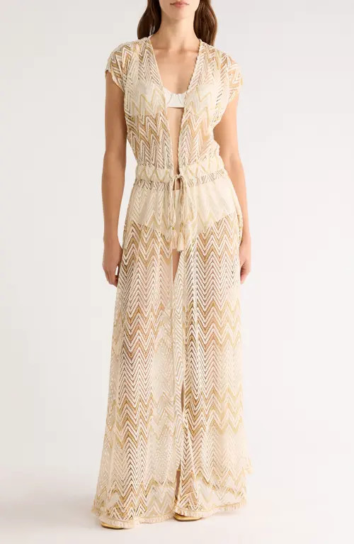 Ramy Brook Katherine Cover-Up Maxi Dress in Sandstone Chevron at Nordstrom, Size Large | Nordstrom
