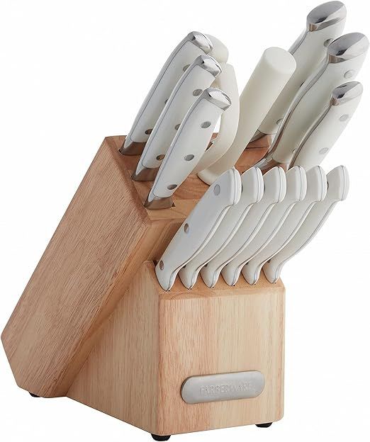 Farberware Forged Triple Rivet Cutlery Set, 15-Piece, White | Amazon (US)