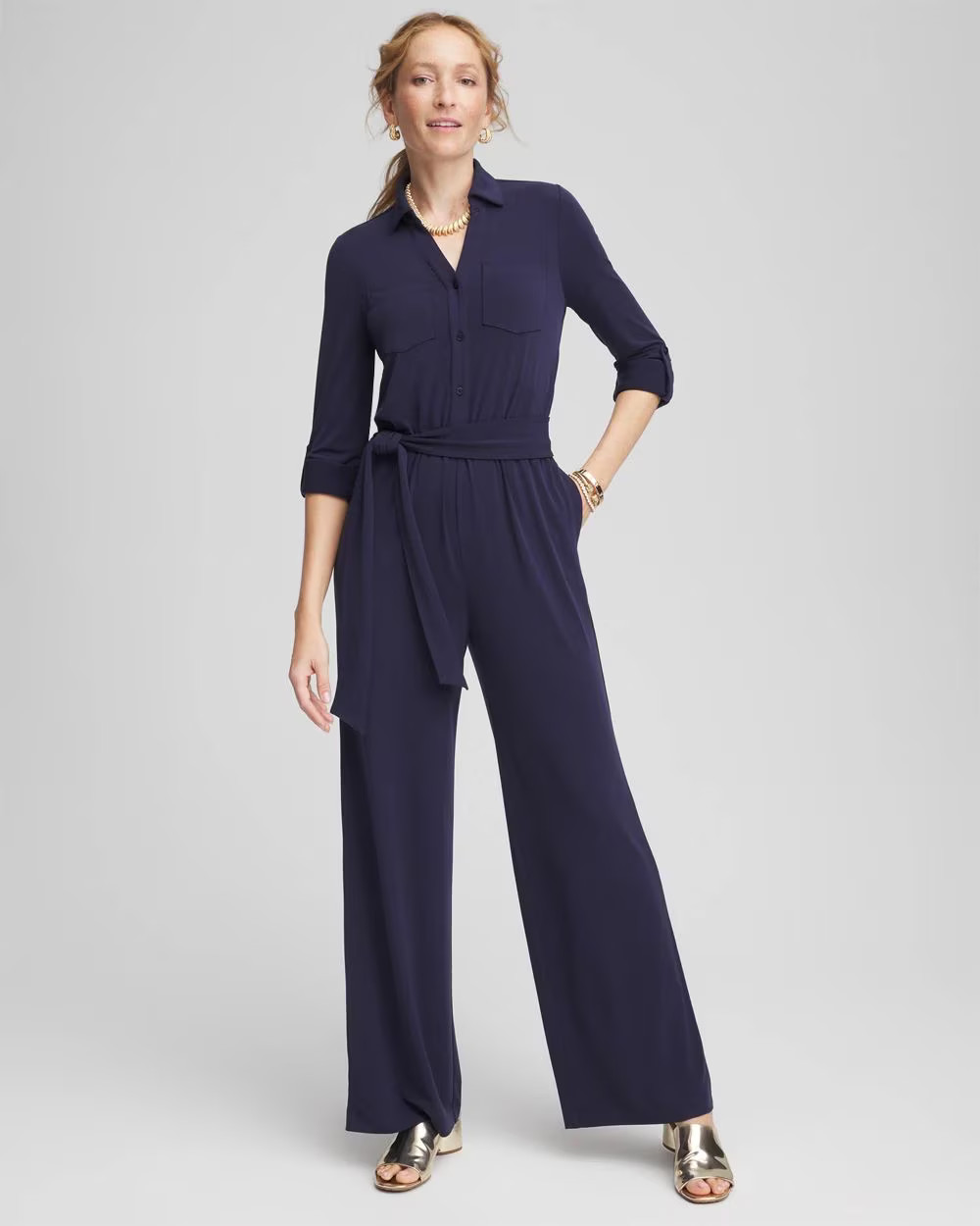 Belted Jersey Maxi Jumpsuit | Chico's