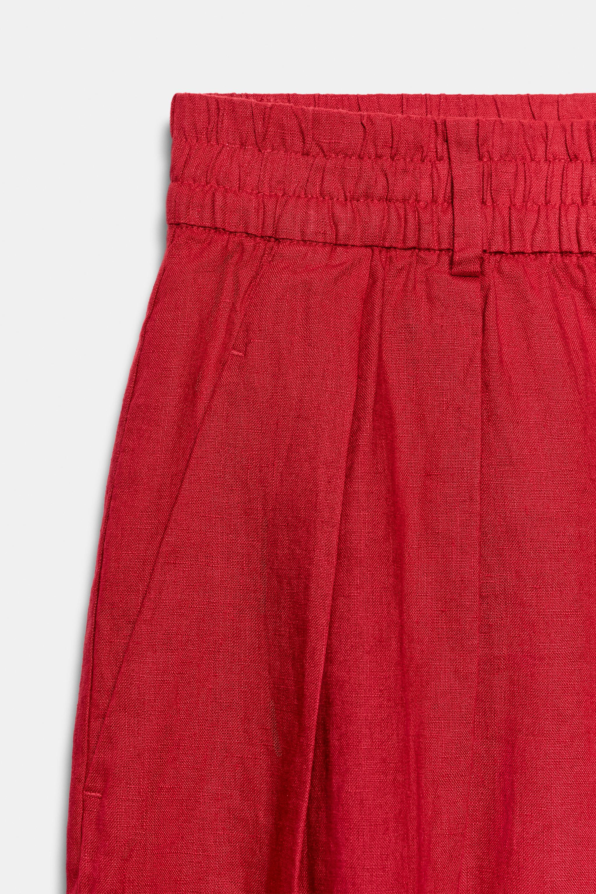 100% LINEN PLEATED PANTS ZW COLLECTION | Zara US