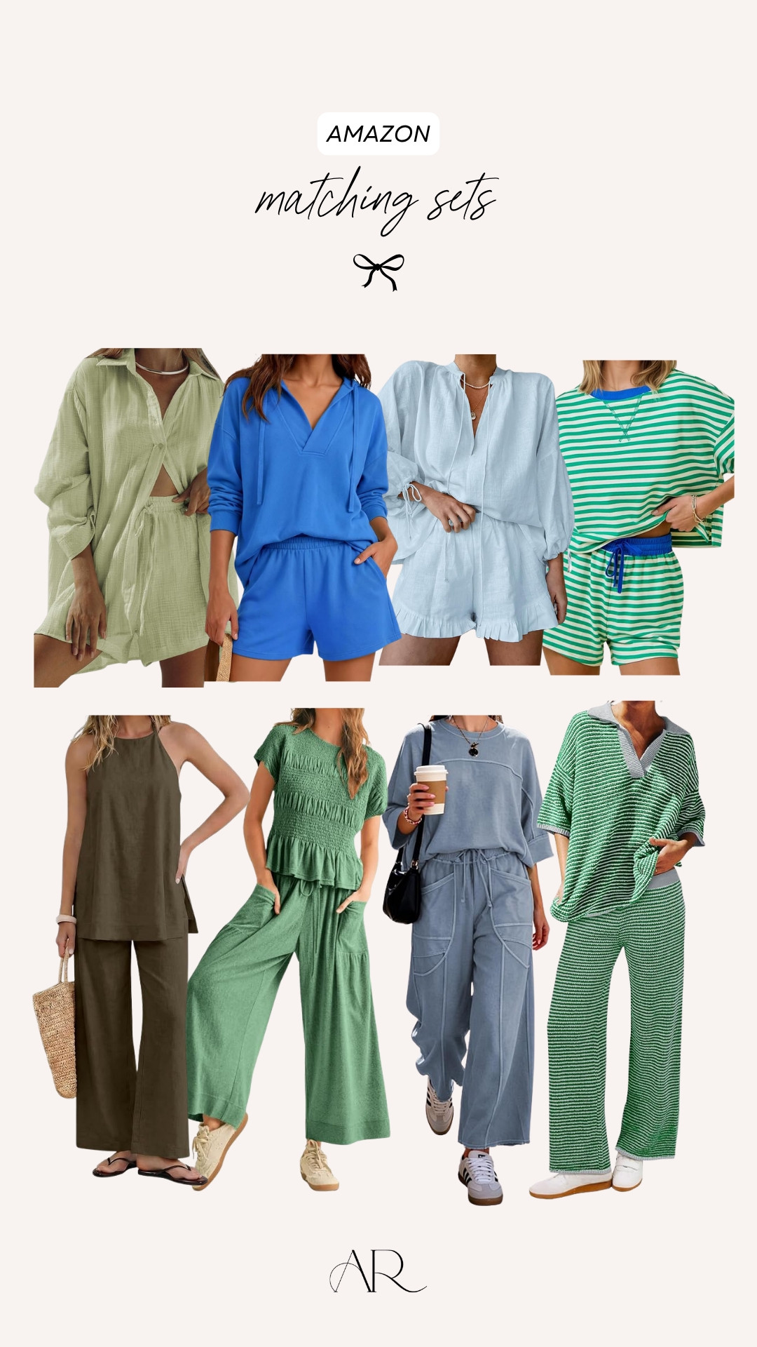 I love a quick and easy matching set! Amazon has so many good ones!

anti-pooch outfits, shorts set, pants set 

 #LTKgrwm #LTKootd #LTKMidsize