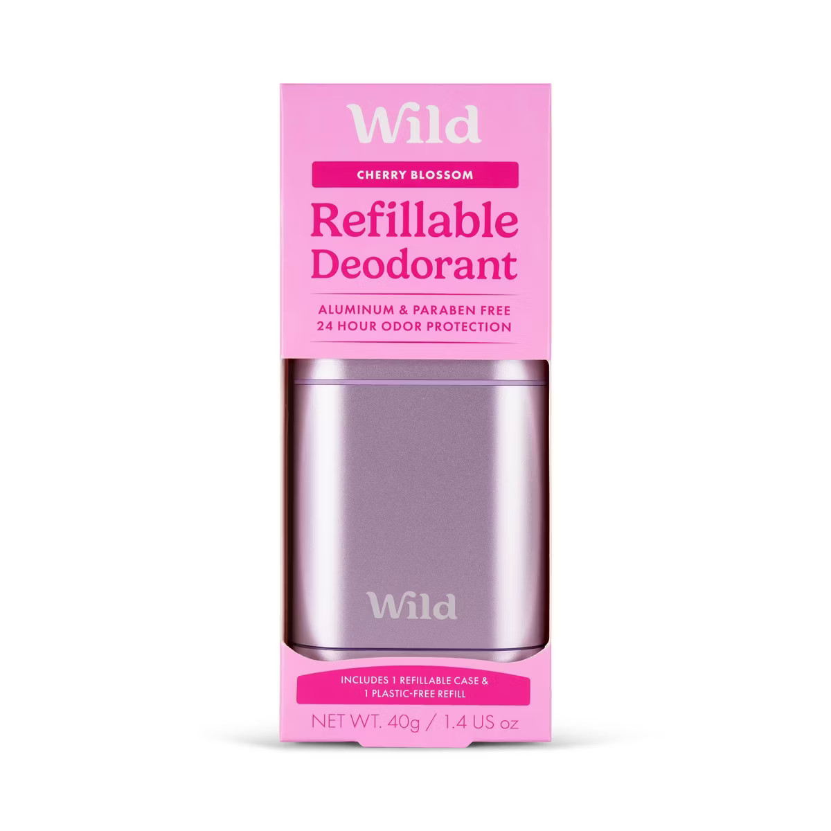 Wild Cosmetics Cream Deodorant Refill - Cherry Blossom with Purple Case - Aluminum-Free 5.29oz | Target