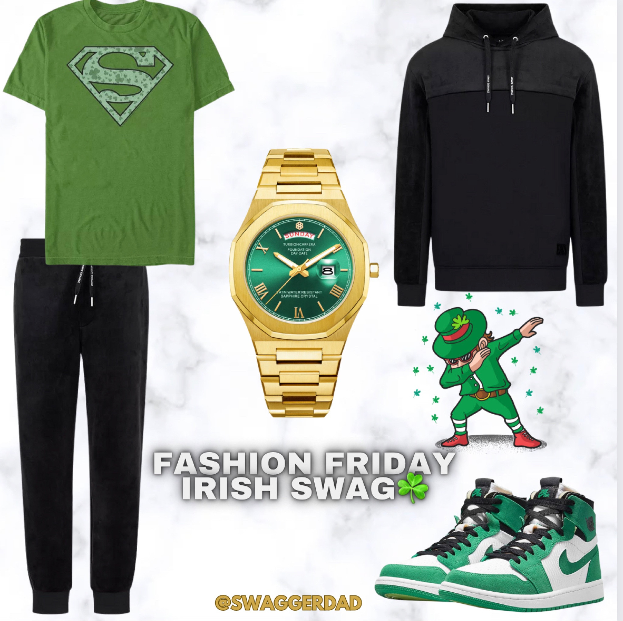 Thank God It’s FRIDAY☘️ Irish Style
Super Dad T-Shirt, Nike Dunks, Black Armani Exchange sweat pants , Armani Exchange black hoodie   Turbion Watch!😎

#LTKfamily #LTKFind #LTKSeasonal