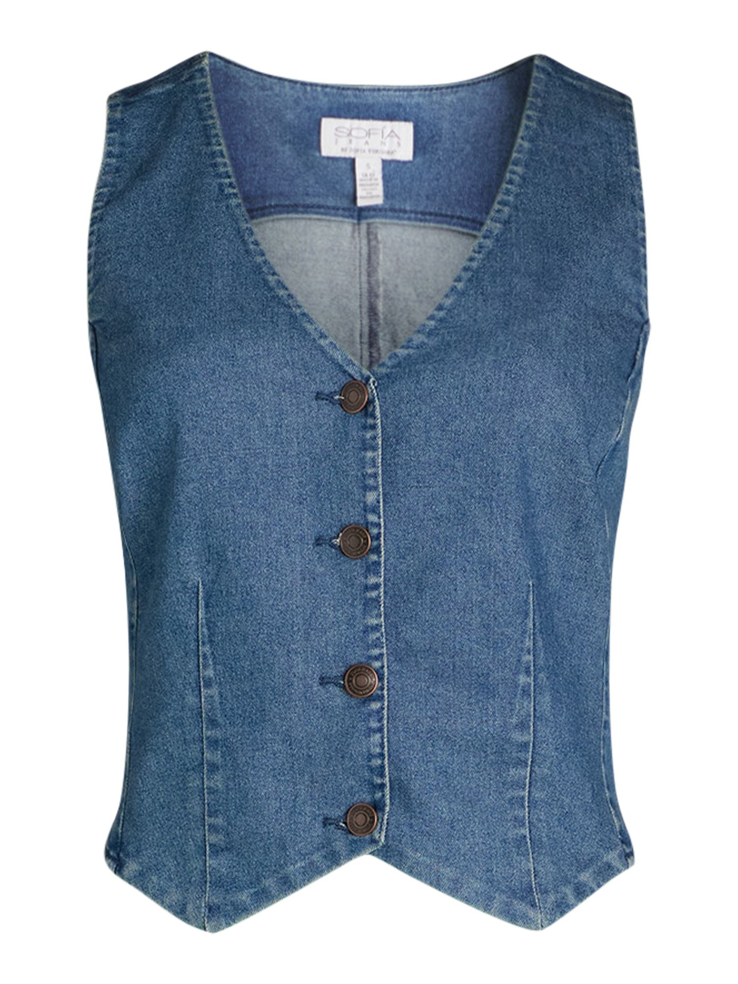 Sofia Jeans Women's Denim Vest, Sizes XS-XXXL | Walmart (US)